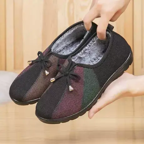 冬季老北京布鞋女新款棉鞋加绒防滑老太太软底老人奶奶保暖妈妈鞋商品大图