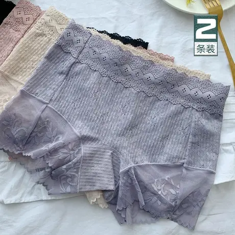 梦回巴黎~绵绵泡泡蕾丝内裤女高弹镂空超短款防走光安全裤二合一商品大图