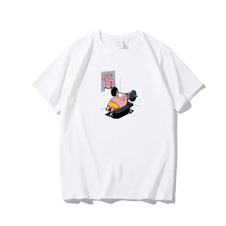 夏季潮牌趣味卡通动漫t恤男女情侣短袖情侣装ins学生宽松纯棉半袖商品大图