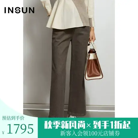 恩裳秋季商场同款宽松气质优雅通勤职业舒适女士牛仔裤图片