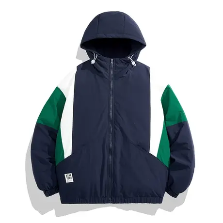 棉衣男连帽秋冬加厚保暖撞色拼接棉服初高中学生帅气冬装棉袄外套商品大图