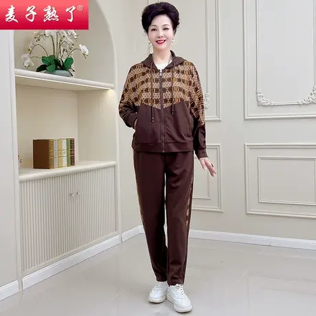 妈妈春装外套2023新款中年人夏季休闲上衣中老年运动服套装女春秋图片