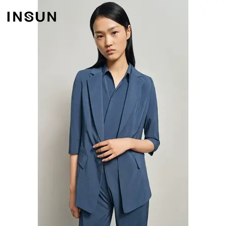 INSUN恩裳夏季七分袖薄款西装外套图片