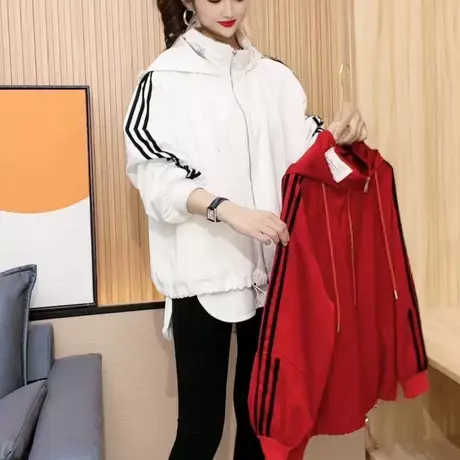 2023秋季棒球服外套女设计感短款ins潮休闲百搭连帽开衫小众夹克图片