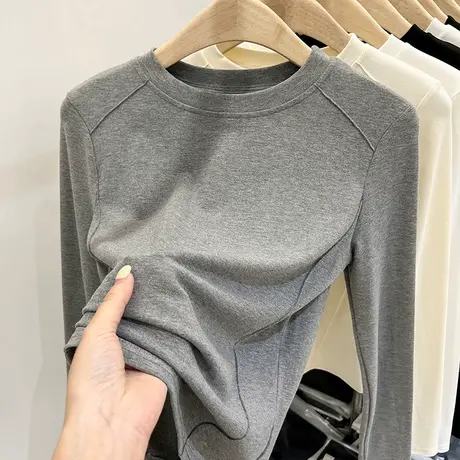 欧货长袖t恤女春季2023年新款洋气独特别致设计感小众上衣打底衫商品大图