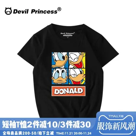 原宿ulzzang卡通t恤女短袖学生宽松大码BF纯棉chic韩国情侣装夏装商品大图