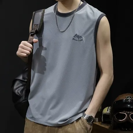 冰丝t恤背心男夏季速干坎肩男士无袖跨栏运动健身篮球男款冰感24图片
