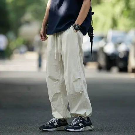 男士薄款速干登山裤子男款美式冲锋裤男裤夏季宽松户外运动工装裤商品大图