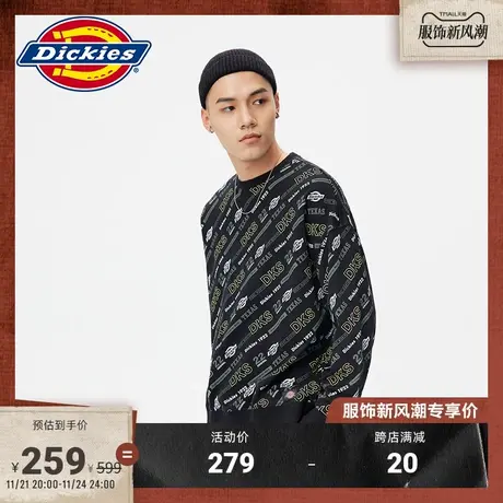 Dickies商场同款秋冬 满身印圆领毛圈慵懒风卫衣 男女图片
