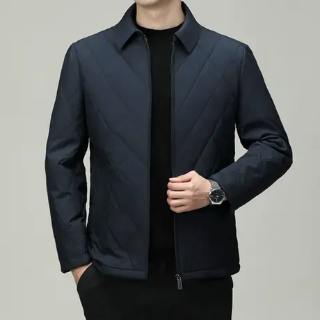 中青年商务休闲棉衣夹克衫男冬季保暖翻领棉服上班通勤夹克上衣服商品大图