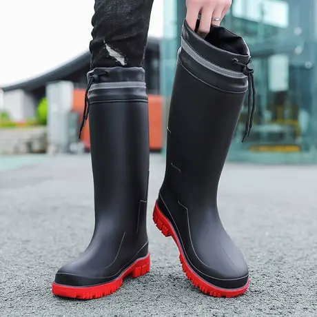 雨鞋男款春秋长筒水鞋防滑耐磨防水工地专用胶鞋钓鱼涉水靴劳保鞋商品大图
