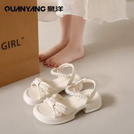 泉洋配裙子外穿凉鞋女夏季2024年新款百搭厚底女鞋软底时装凉鞋商品大图