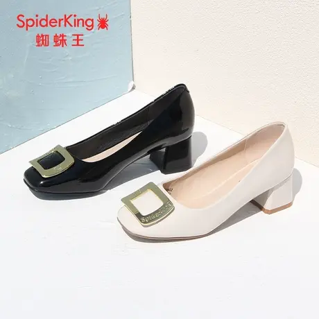 SPIDER KING/蜘蛛王单鞋女2023商场新款漆皮皮鞋女浅口工作通勤鞋商品大图