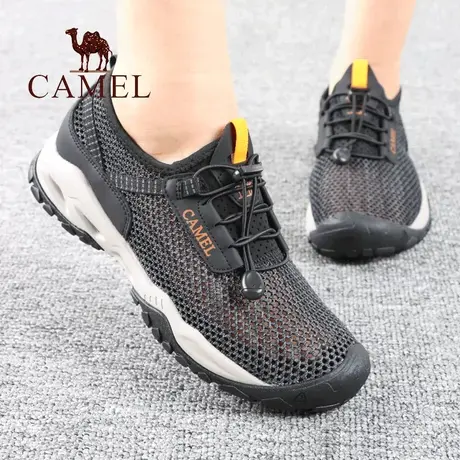 Camel/骆驼男鞋夏季新款品网眼孔透气厚底旅游舒适户外休闲凉鞋子商品大图