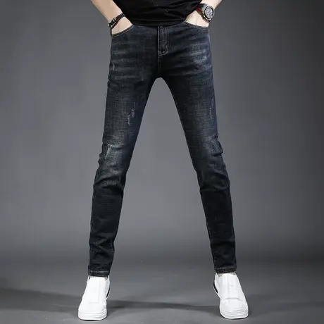 2022年秋季厚款牛仔裤男款修身小脚高端品质弹力简约休闲男士裤子商品大图