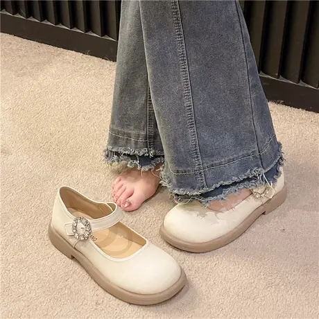 小众设计感小皮鞋女2023秋季新款圆头浅口时尚舒适软底英伦风单鞋图片