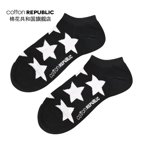 Cotton Republic/棉花共和国船袜女星星提花休闲短袜2018春夏新款图片