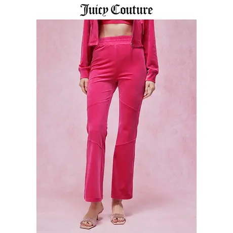 Juicy Couture橘滋休闲裤女2024春季新款天鹅绒微喇高腰丝绒长裤商品大图