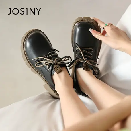 Josiny/卓诗尼玛丽珍女鞋2023秋季新款复古英伦风厚底百搭单鞋子商品大图
