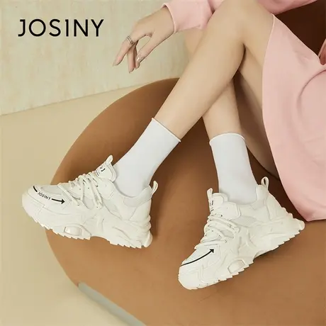 Josiny/卓诗尼老爹鞋女爆款2024新款春季小个子厚底跑步运动女鞋商品大图