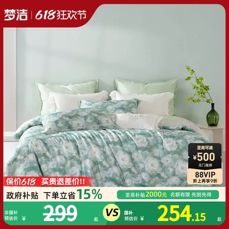 梦洁平美50S莱赛尔床上四件套轻奢2025年新款床上用品床单被套商品大图