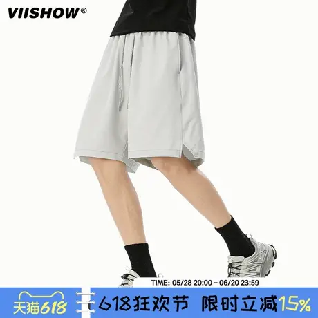 VIISHOW冰丝短裤男款夏季薄款潮牌宽松直筒休闲运动裤轻薄五分裤图片