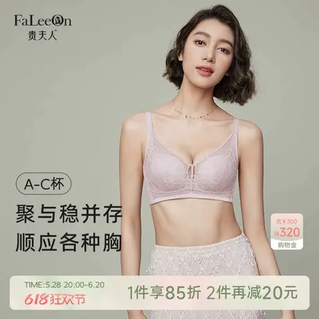贵夫人小胸聚拢收副乳中厚款内衣女大胸显小防下垂薄款女士文胸罩商品大图