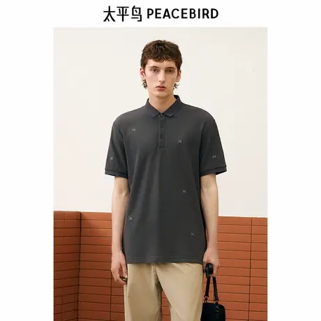 太平鸟男装 夏季刺绣凉感休闲polo衫B1COE2112图片