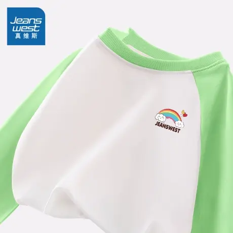 真维斯童装女童长袖t恤洋气时髦打底衫儿童春秋款上衣纯棉体恤秋图片