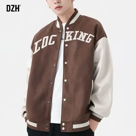 男士美式棒球服男款麂皮绒外套男高级感痞帅春秋款夹克2023年新款商品大图