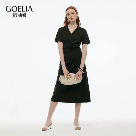 歌莉娅夏季新品针织收腰连衣裙1E4C4H1U0图片