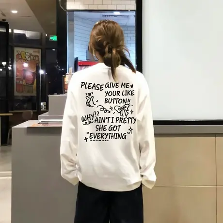 简约风宽松休闲白色短袖t恤女2025秋季新款设计感字母印花上衣潮商品大图