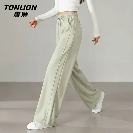 唐狮官方直筒卫裤女2026新款春季宽松运动美式窄版阔腿裤休闲裤VC商品大图