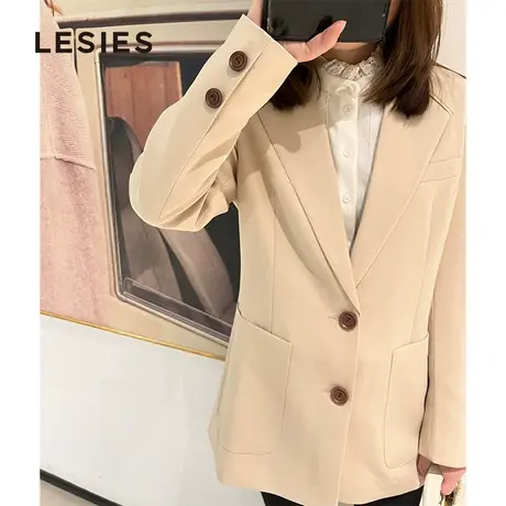 【线下专柜同款】LESIES蓝色倾情春秋款时尚通勤气质轻职西装外套商品大图
