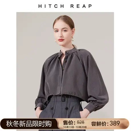 希区瑞普小众设计浪漫主义假两件浪漫风格法式袍装灯笼袖衬衫上衣商品大图