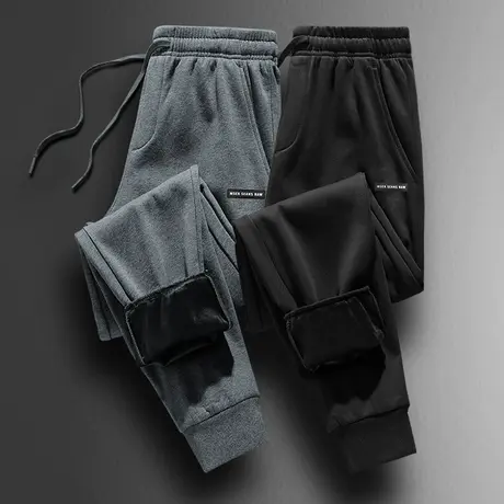 长裤子男秋冬款休闲运动裤黑色卫裤棉加绒加厚冬季束脚裤韩版潮流商品大图