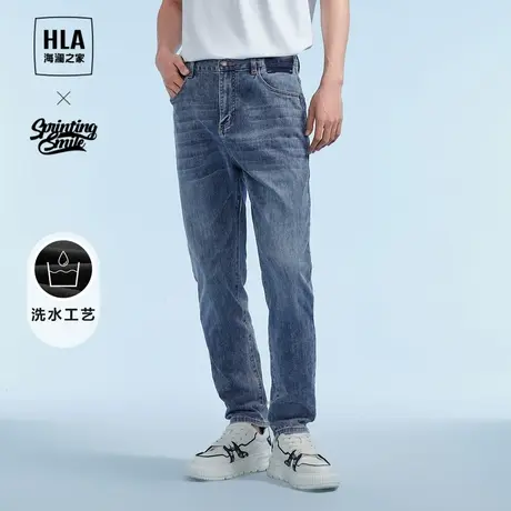 HLA/海澜之家SPRINTING SMILE系列牛仔裤2024春秋新休闲裤男图片