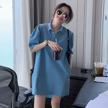短袖t恤裙夏季新款大码女装宽松韩版chic半袖上衣连衣裙200斤胖mm图片