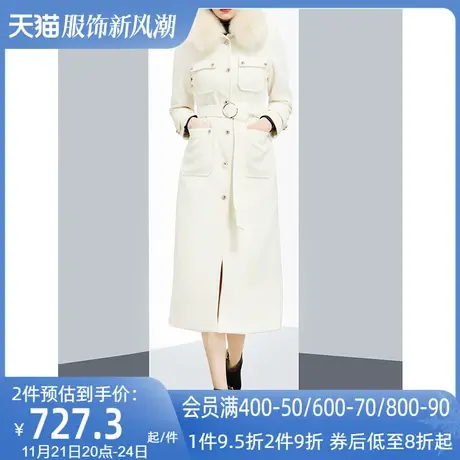 工装风可拆卸毛领加厚气质毛呢外套女冬2022新款收腰显瘦呢子大衣图片