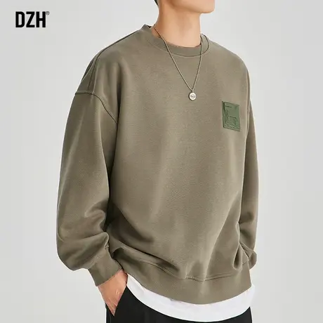 男士美式重磅卫衣男秋季圆领大码2023新款情侣装秋款外套印花上衣商品大图