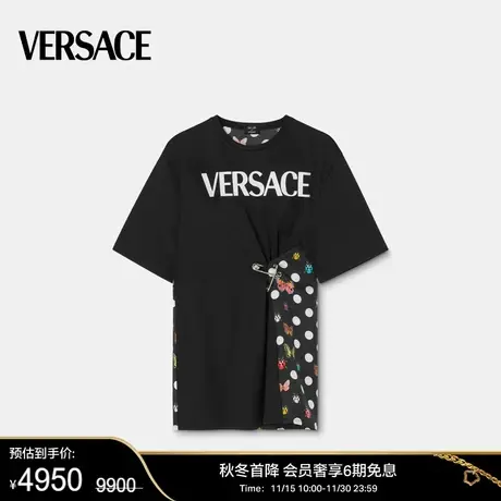【甄选折扣】VERSACE/范思哲女士Butterflies Safety Pin LogoT恤商品大图