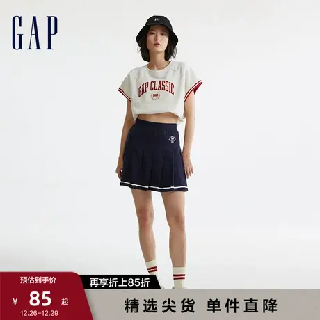 【明星同款】Gap女装夏季法式圈织软卫衣插肩袖短袖上衣591199商品大图