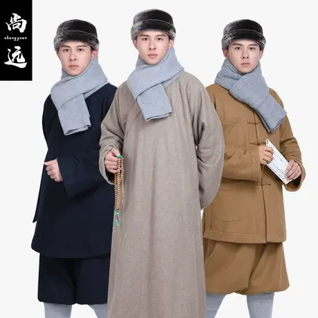 尚远羊毛加绒僧服长短短褂罗汉褂冬僧装罗汉衫冬季僧衣套装服图片