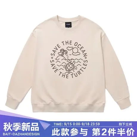 早秋薄款学生卫衣中性风美式慵懒风chic情侣宽松纯棉套头外套春秋商品大图