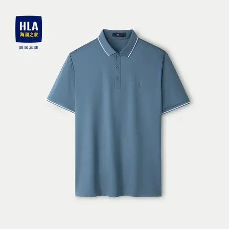 HLA/海澜之家免烫短袖POLO衫2024春夏新款易打理凉感上衣男商品大图