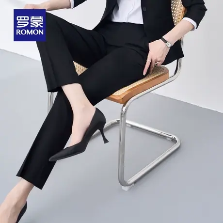 罗蒙女士商务休闲直筒西裤2024春季新款通勤职业百搭优雅显瘦长裤商品大图