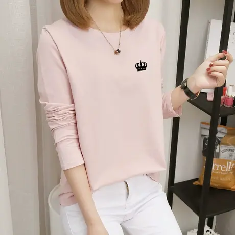 春装2022年新款女装早春上衣服韩版长袖t恤女宽松纯棉打底衫秋冬图片