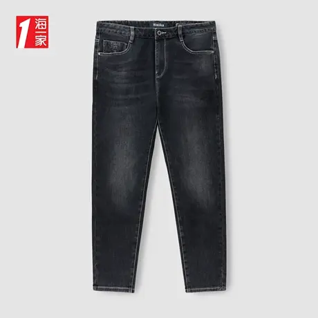 海一家基础款长裤2023秋季新款日常休闲弹力舒适男士牛仔裤商品大图