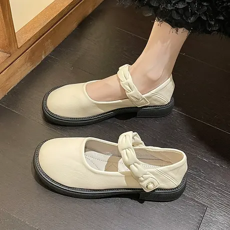 厚底小皮鞋女2023春季新款英伦风玛丽珍鞋爆款乐福鞋网红法式单鞋商品大图