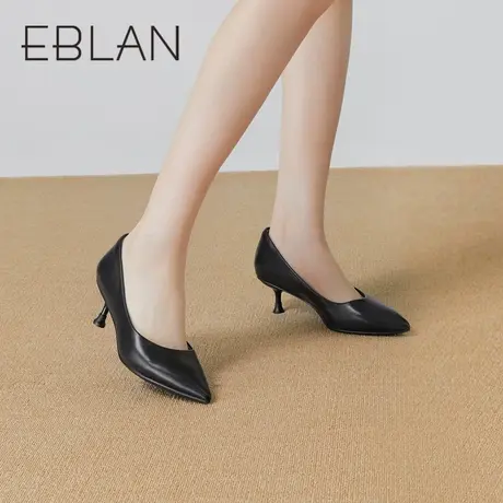 伊伴春季新款女鞋简约尖头细跟时装单鞋正装通勤宴会礼仪鞋高跟鞋商品大图